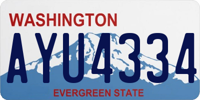 WA license plate AYU4334