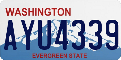WA license plate AYU4339