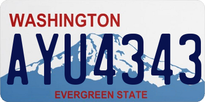 WA license plate AYU4343