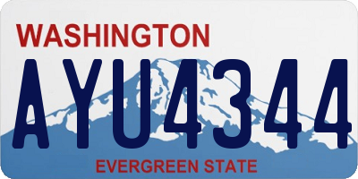 WA license plate AYU4344