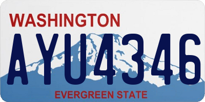 WA license plate AYU4346