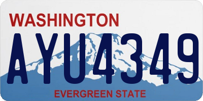 WA license plate AYU4349