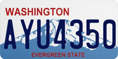 WA license plate AYU4350