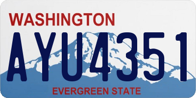 WA license plate AYU4351