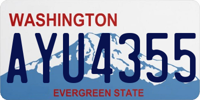 WA license plate AYU4355