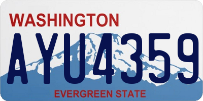 WA license plate AYU4359
