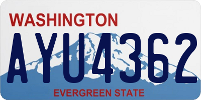 WA license plate AYU4362