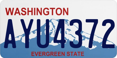 WA license plate AYU4372