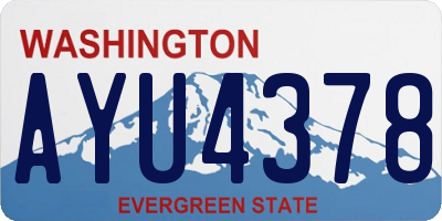WA license plate AYU4378
