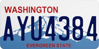 WA license plate AYU4384