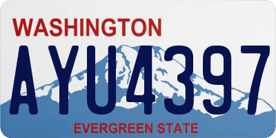 WA license plate AYU4397