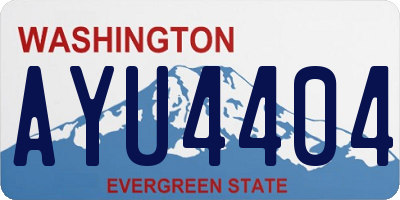 WA license plate AYU4404