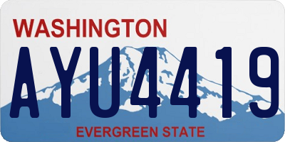 WA license plate AYU4419