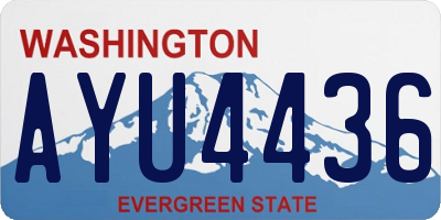WA license plate AYU4436