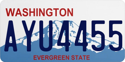 WA license plate AYU4455