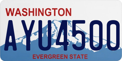 WA license plate AYU4500