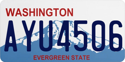 WA license plate AYU4506
