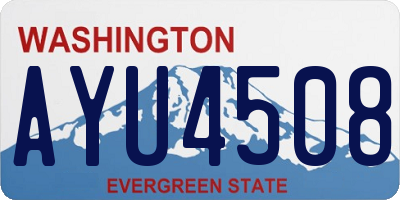 WA license plate AYU4508