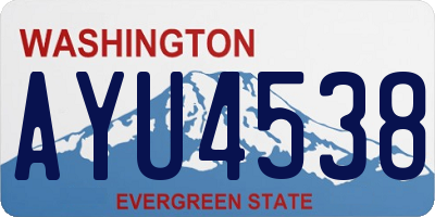 WA license plate AYU4538