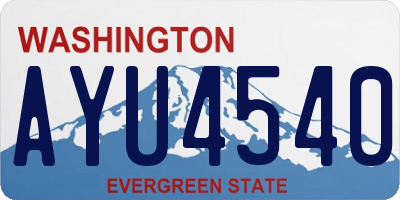 WA license plate AYU4540