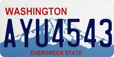 WA license plate AYU4543