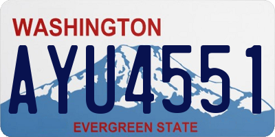 WA license plate AYU4551