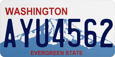 WA license plate AYU4562