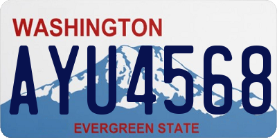 WA license plate AYU4568