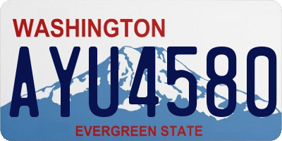 WA license plate AYU4580