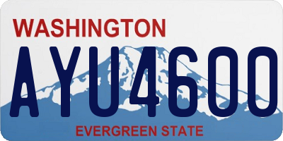 WA license plate AYU4600