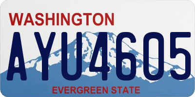WA license plate AYU4605