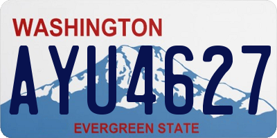 WA license plate AYU4627