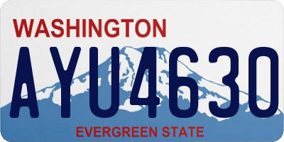WA license plate AYU4630