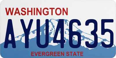 WA license plate AYU4635