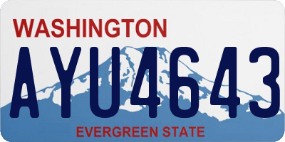 WA license plate AYU4643