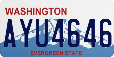 WA license plate AYU4646