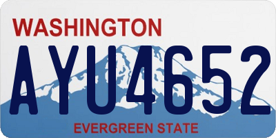 WA license plate AYU4652