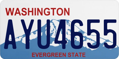 WA license plate AYU4655