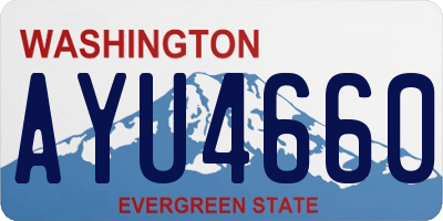 WA license plate AYU4660