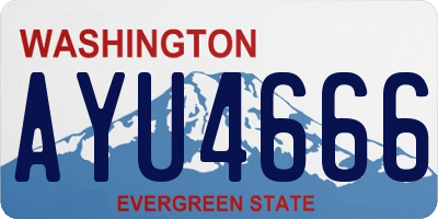 WA license plate AYU4666