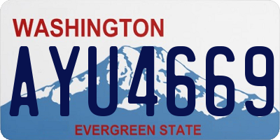 WA license plate AYU4669