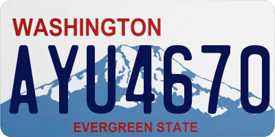 WA license plate AYU4670