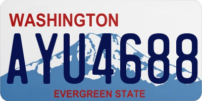 WA license plate AYU4688