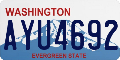 WA license plate AYU4692