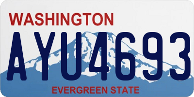 WA license plate AYU4693