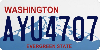 WA license plate AYU4707