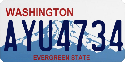 WA license plate AYU4734