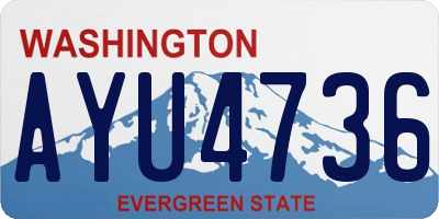 WA license plate AYU4736