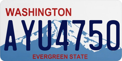 WA license plate AYU4750