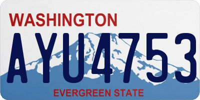 WA license plate AYU4753